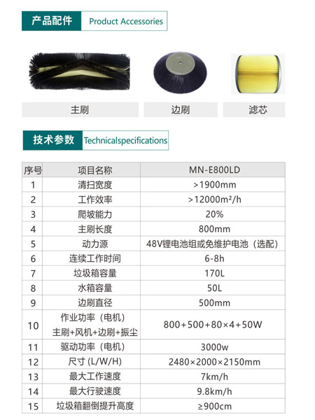新型全封闭自卸式灵武扫地机MN-E800LD